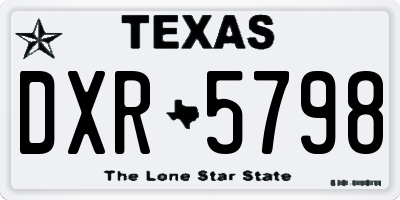 TX license plate DXR5798