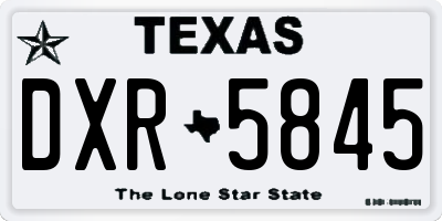 TX license plate DXR5845