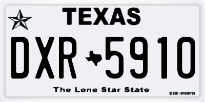 TX license plate DXR5910
