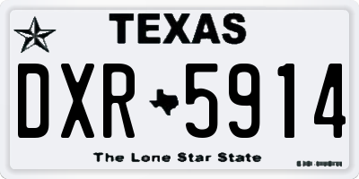 TX license plate DXR5914