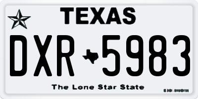 TX license plate DXR5983