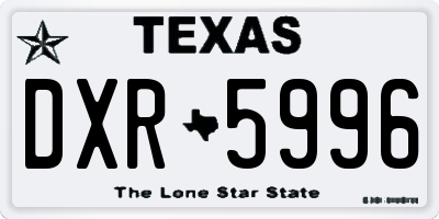 TX license plate DXR5996