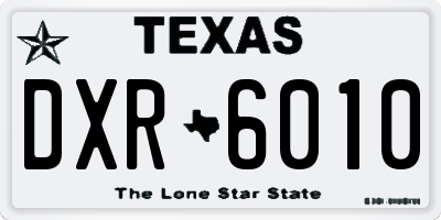 TX license plate DXR6010