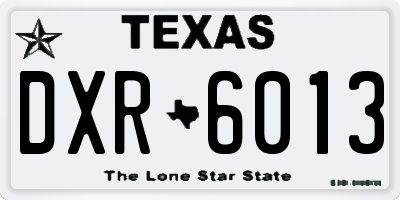 TX license plate DXR6013