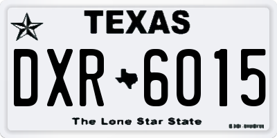 TX license plate DXR6015