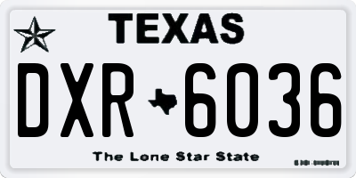 TX license plate DXR6036