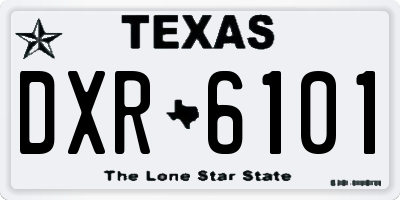 TX license plate DXR6101