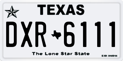 TX license plate DXR6111