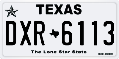 TX license plate DXR6113