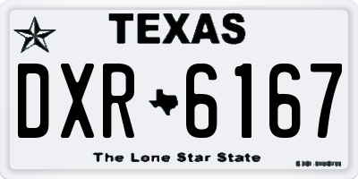 TX license plate DXR6167