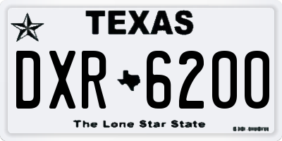 TX license plate DXR6200