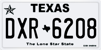 TX license plate DXR6208