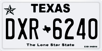 TX license plate DXR6240