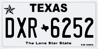 TX license plate DXR6252