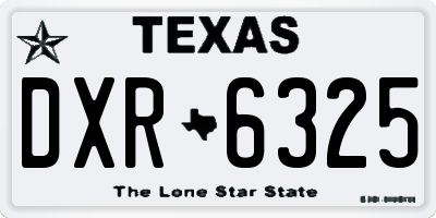 TX license plate DXR6325
