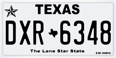 TX license plate DXR6348