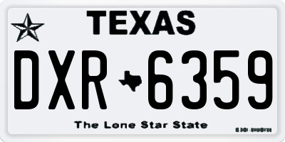 TX license plate DXR6359