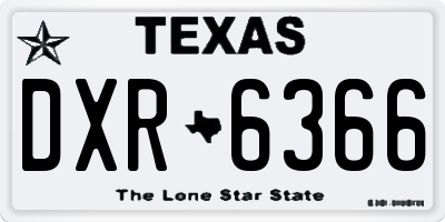 TX license plate DXR6366