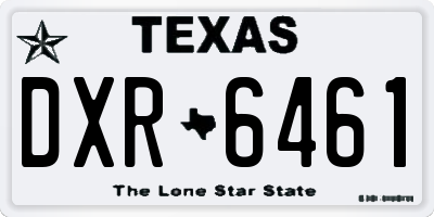 TX license plate DXR6461