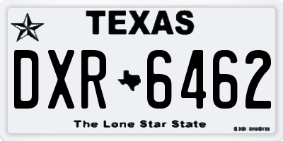 TX license plate DXR6462