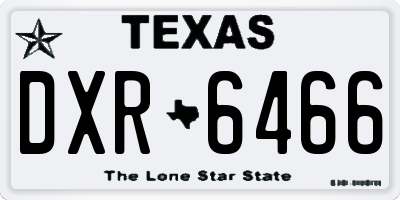 TX license plate DXR6466