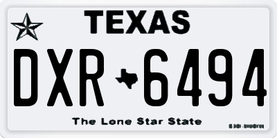 TX license plate DXR6494