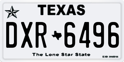 TX license plate DXR6496