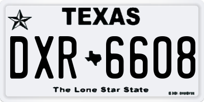 TX license plate DXR6608