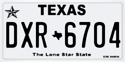 TX license plate DXR6704
