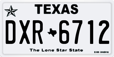 TX license plate DXR6712