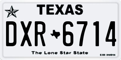 TX license plate DXR6714