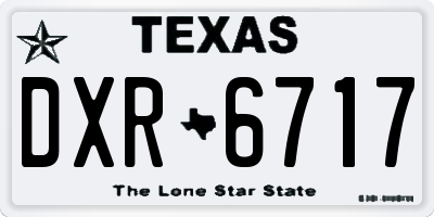 TX license plate DXR6717
