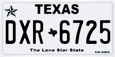 TX license plate DXR6725