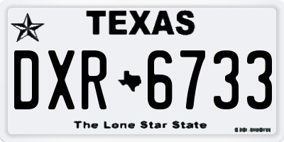 TX license plate DXR6733