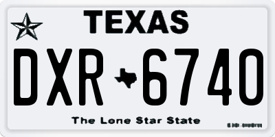 TX license plate DXR6740