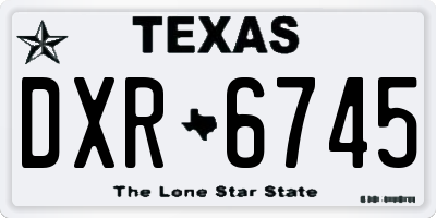 TX license plate DXR6745