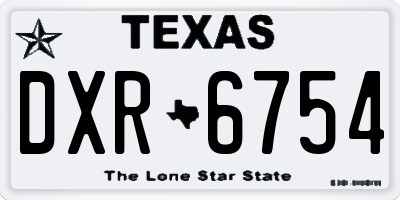 TX license plate DXR6754
