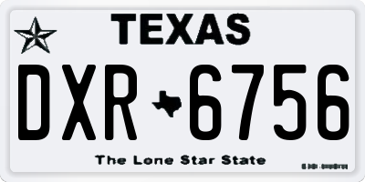 TX license plate DXR6756