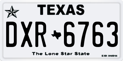 TX license plate DXR6763