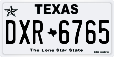 TX license plate DXR6765