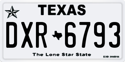 TX license plate DXR6793