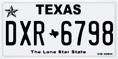 TX license plate DXR6798