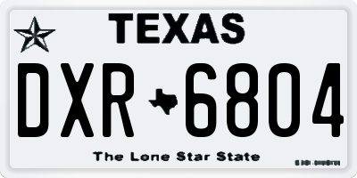TX license plate DXR6804