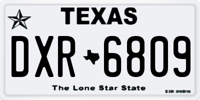 TX license plate DXR6809