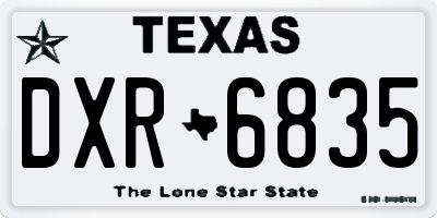 TX license plate DXR6835