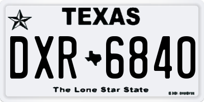 TX license plate DXR6840