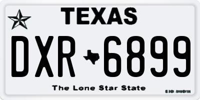 TX license plate DXR6899