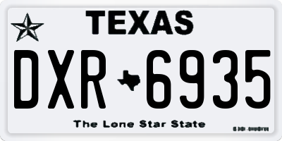 TX license plate DXR6935