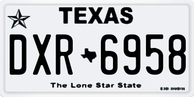 TX license plate DXR6958