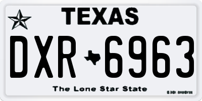 TX license plate DXR6963